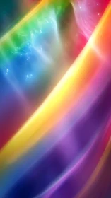 Chromatic light streaks traverse a cosmic nebula field