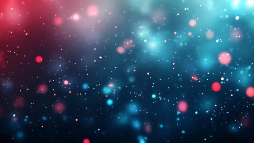Soft bokeh lights drift across a dreamy neon night sky