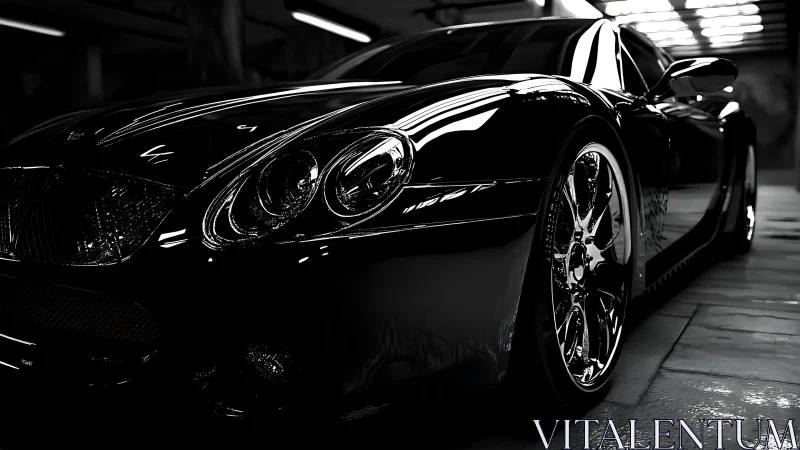 Monochrome hypercar close-up with reflective bodywork sheen.