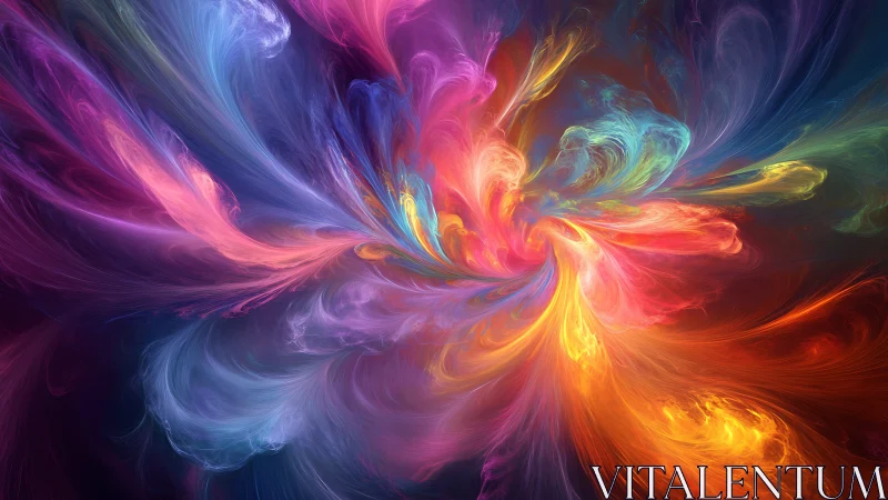 Prismatic Vortex Bloom swirling in luminous nebula colorstorms.