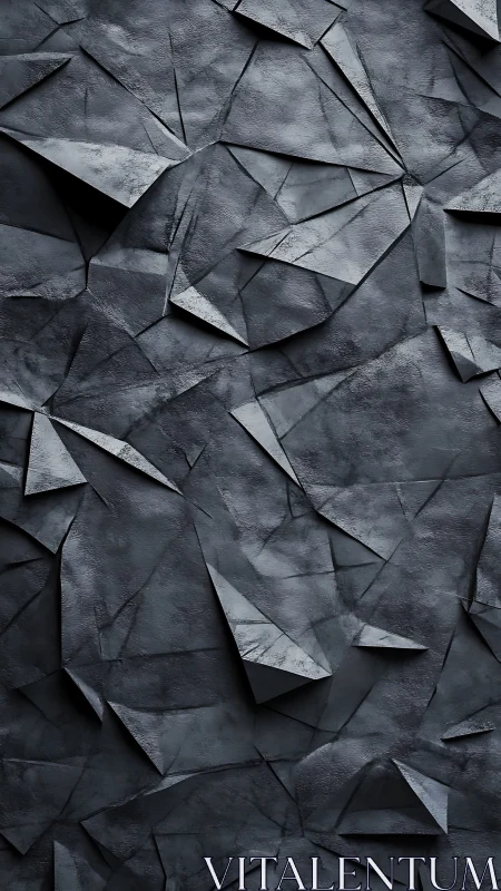 Shattered slate geometry with faceted dark polygon planes.