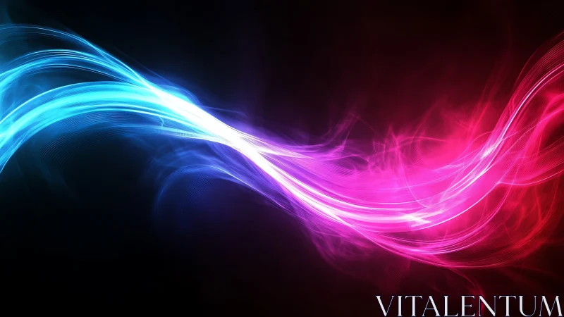 Colorful light streams dance across a deep dark space