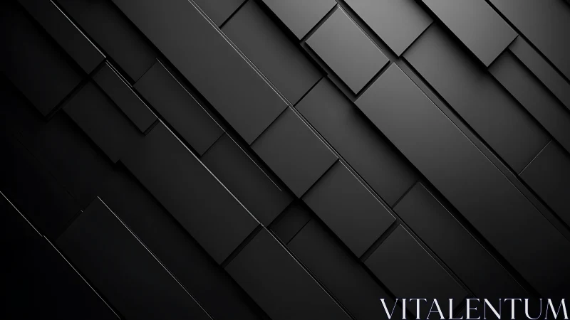 Layered matte black panels in diagonal geometric relief.