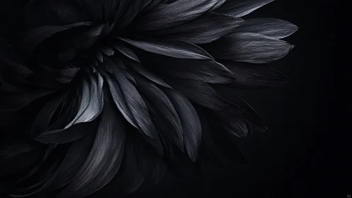 Dark Bloom: Black Petals Against Void.