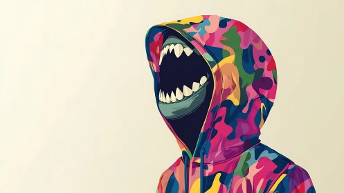 Colorful monster hoodie character with playful wild energy.