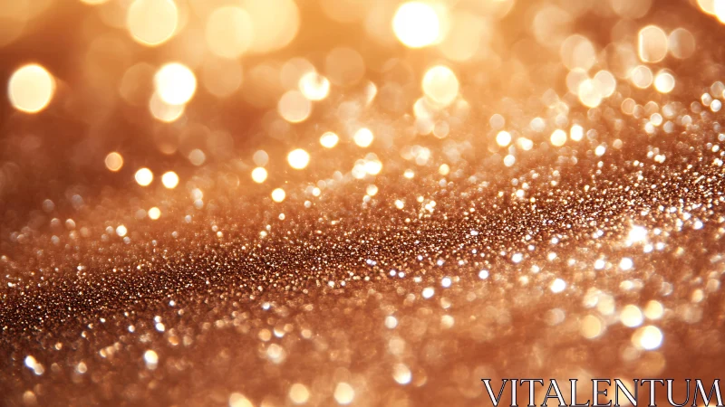 Golden glitter surface with bokeh lights in festive abstract style.