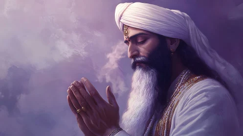 Quiet prayer beneath lavender skies of gentle light.