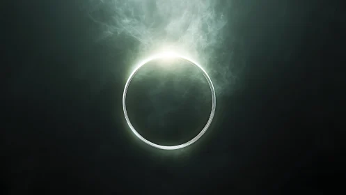 Circular luminous ring is centered on a dark gradient field