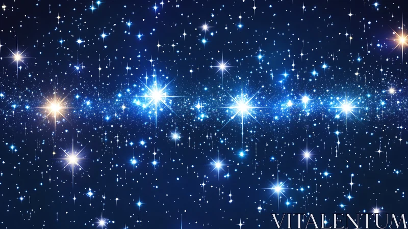 Stellar belt glows across deep indigo night sky field