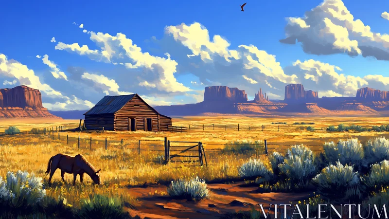 Sunlit desert ranch welcomes a quiet moment of calm