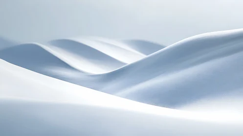 Minimalist snow dune topography with soft specular highlights