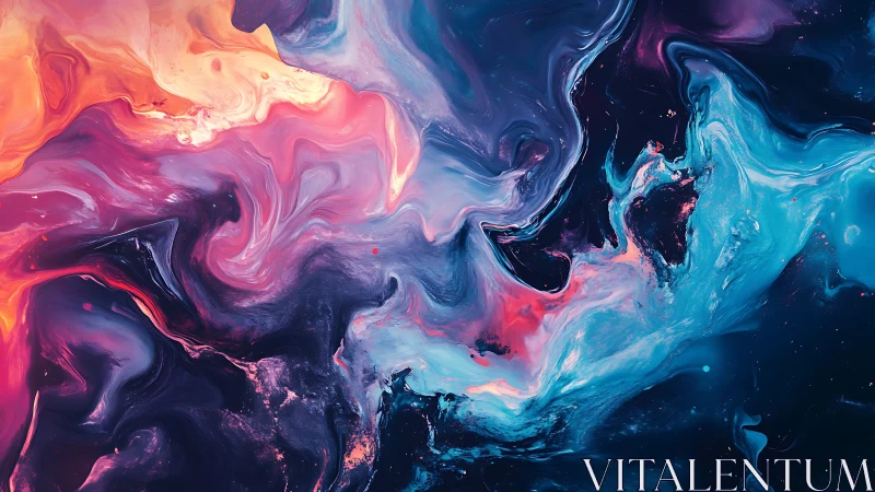 Nebulous cosmic currents swirl in luminous neon colors