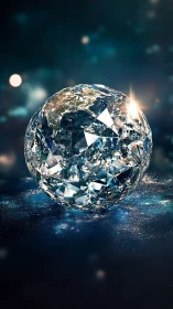 Crystal Earth sphere renders refracted light in cosmic void