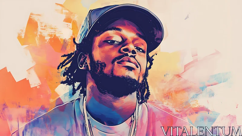 Radiant hip hop portrait in confident pastel colors.