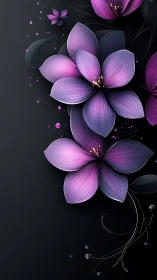 Luminous Petals Cascade Through Shadow in Orchid Dreams