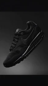 Monochrome athletic sneaker in dramatic studio spotlight.