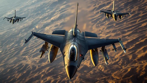 Squadron Dance: Combat Jets Choreograph Golden Desert Skies