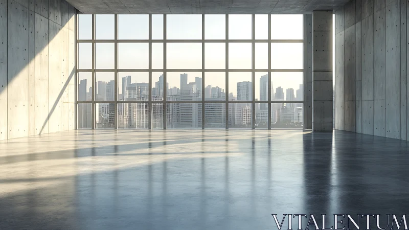 Serene Urban Sanctuary: A Minimalist View of Metropolitan Horizons