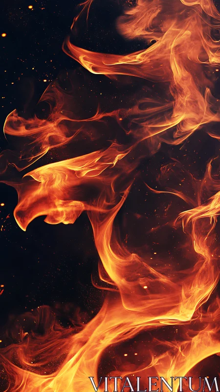 Dynamic Flame Turbulence Against Deep Black Space.