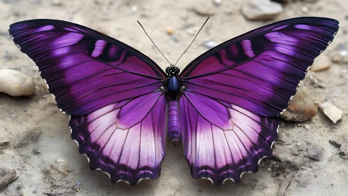 Royal violet butterfly resting like a jeweled winged crescent.