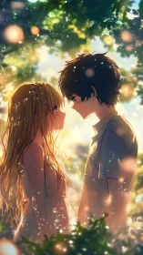 Soft summer starlight between two quiet hearts.