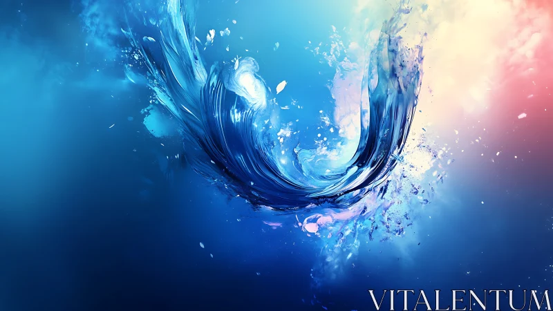 High-speed liquid vortex arc suspended in luminous gradient field