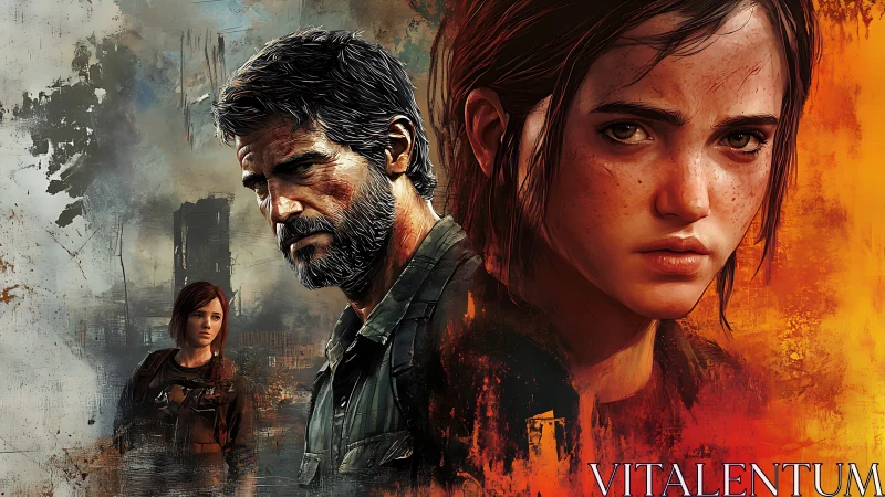 Dual portrait composition shows two detailed digital characters