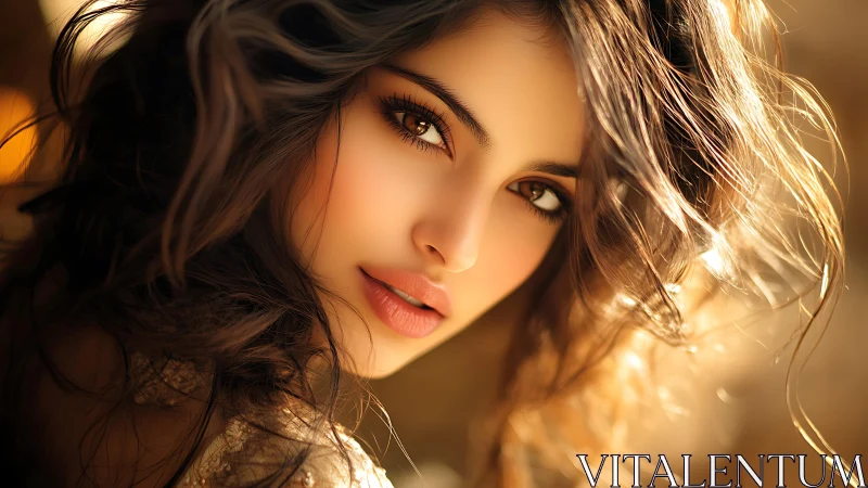 Sunlit gaze turns soft golden chaos into quiet warmth