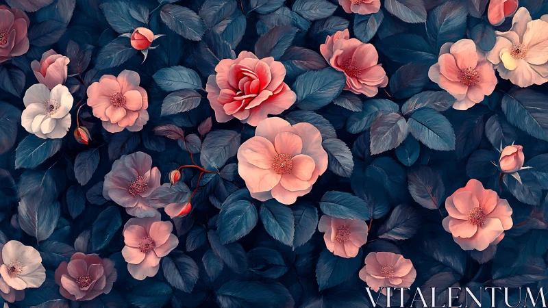 Garden Dreams in Coral and Teal.