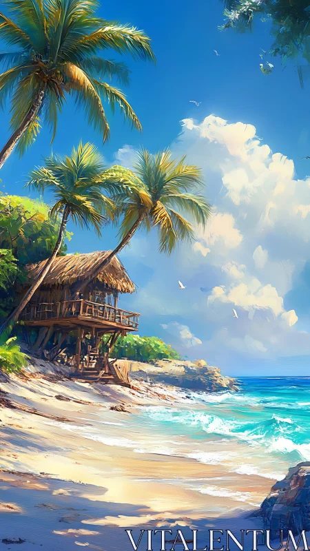 Tropical Beach Treehouse Overlooking Ocean Paradise