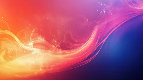 Flowing abstract light waves in warm gradient colors.