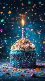 Luminous Confection: Where Candlelight Dances Through Sprinkled Dreams.