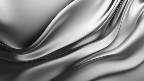 Smooth Metallic Waves Abstract Texture in Silver Tones.