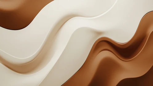 Cream and caramel waves form smooth abstract contours.