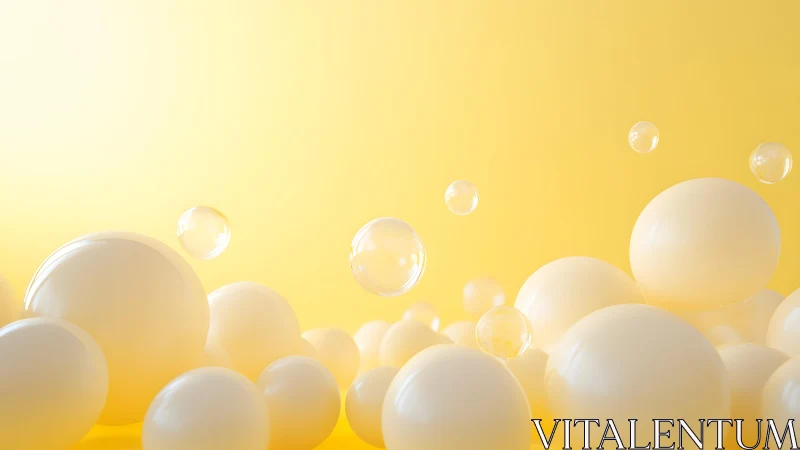 Sunlit cream bubbles drifting through a mellow yellow haze.