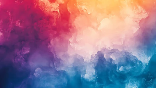 Vibrant abstract cloudscape unifying warm gradients and cool haze