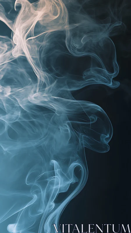 Curving pale smoke trails against dark blue background.