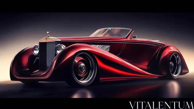 Crimson phantom roadster streaks through cinematic twilight curves.