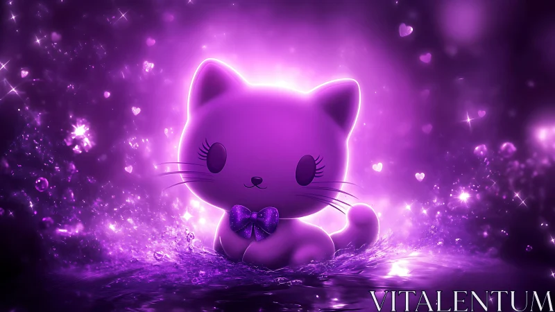 Neon Whisker Dreams: A Glowing Feline's Ethereal Moment.