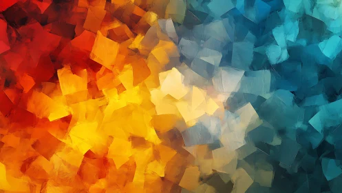 Abstract Colorful Brush Strokes in Warm and Cool Tones.