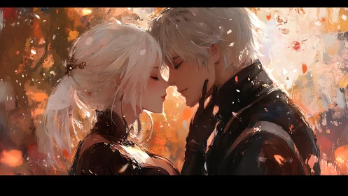 Two figures embracing amid warm, ethereal light.