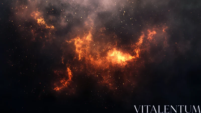 Cosmic Phoenix Rising Through Stellar Dust.