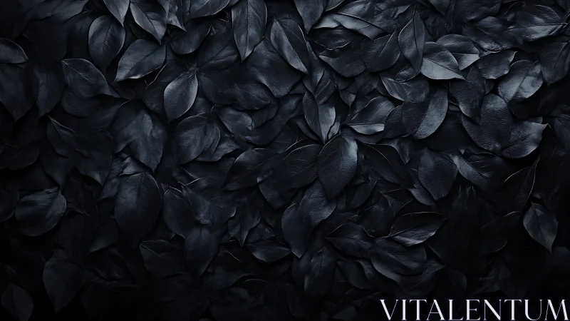 Monochrome dark leaf cluster with overlapping texture.