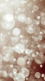 Soft bokeh light orbs drift across warm sepia haze