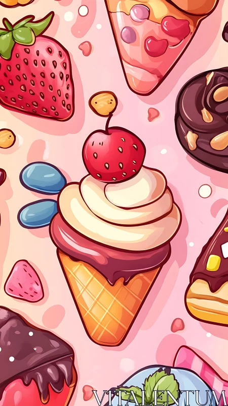 Sweet Ice Cream Dreams in a Colorful Candy Garden.