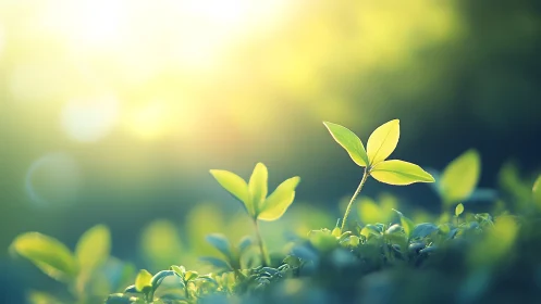 Macro botanical seedling under diffuse backlit bokeh field.
