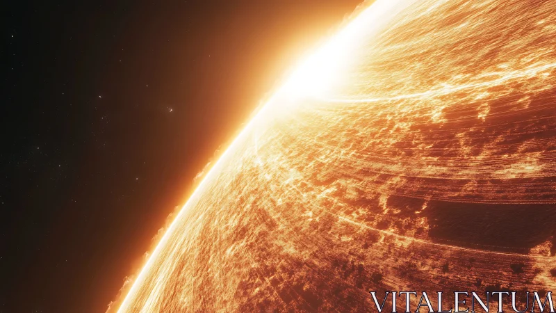 Stellar surface close-up shows illuminated plasma arc motion