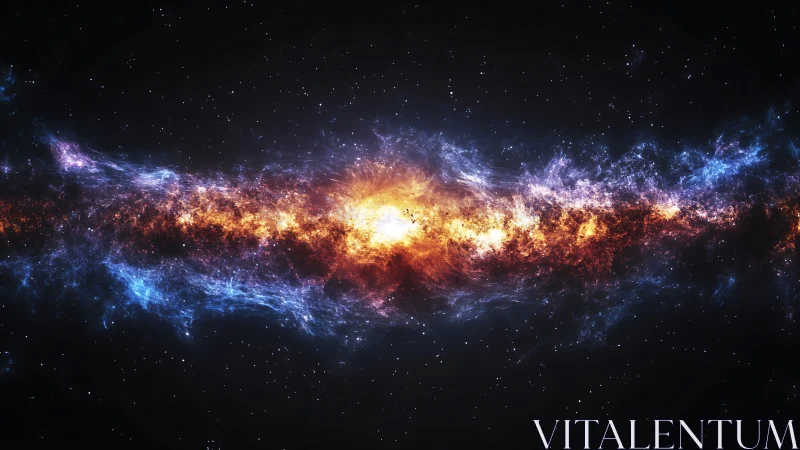 Celestial wildfire river carving neon scars across nightfall.