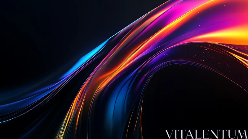 Neon currents arc through midnight, weaving liquid light.