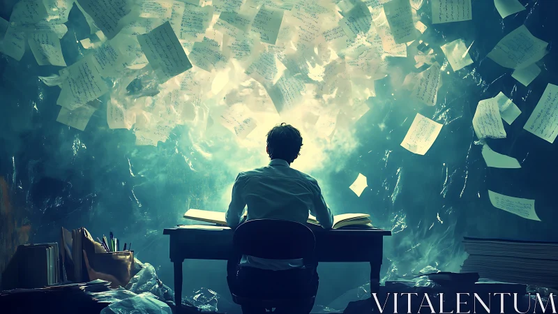 Storm of ideas swirls around a focused late night writer